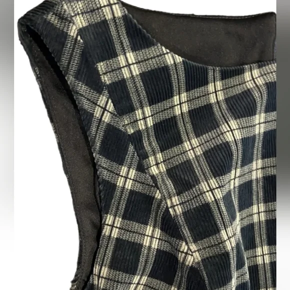 Anthropologie Sunday in Brooklyn Grey Black Corduroy Sleeveless Shesth dress Sz6 - Picture 8 of 15